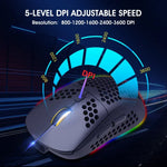 فأرة ألعاب لاسلكية HXSJ T90 بإضاءة RGB وثلاثة أوضاع