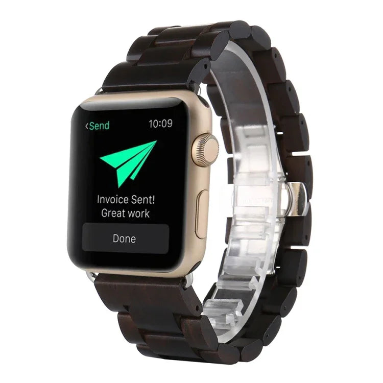 سوار معصم بديل من الخشب، لسلسلة Apple Watch 7 مقاس 41 مم / و 6 و SE و 5 و 4 مقاس 40 مم، لسلسلة Apple Watch 7 مقاس 45 مم / و 6 و SE و 5 و 4 مقاس 44 مم