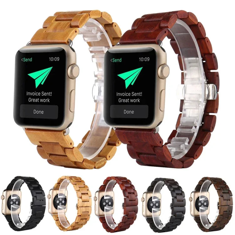 سوار معصم بديل من الخشب، لسلسلة Apple Watch 7 مقاس 41 مم / و 6 و SE و 5 و 4 مقاس 40 مم، لسلسلة Apple Watch 7 مقاس 45 مم / و 6 و SE و 5 و 4 مقاس 44 مم