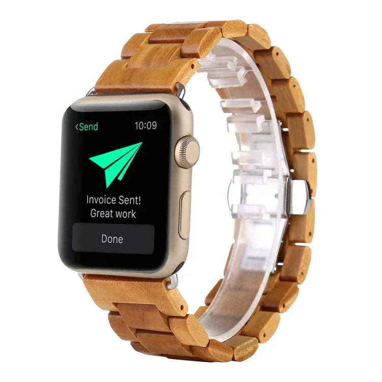 سوار معصم بديل من الخشب، لسلسلة Apple Watch 7 مقاس 41 مم / و 6 و SE و 5 و 4 مقاس 40 مم، لسلسلة Apple Watch 7 مقاس 45 مم / و 6 و SE و 5 و 4 مقاس 44 مم