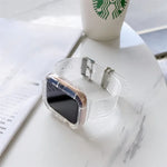 سوار ساعة شفاف من TPU بألوان حلوى لسلسلة Apple Watch 6 و SE و 5 و 4 مقاس 40 مم، لسلسلة Apple Watch 7 مقاس 41 مم / و 6 و SE و 5 و 4 مقاس 40 مم