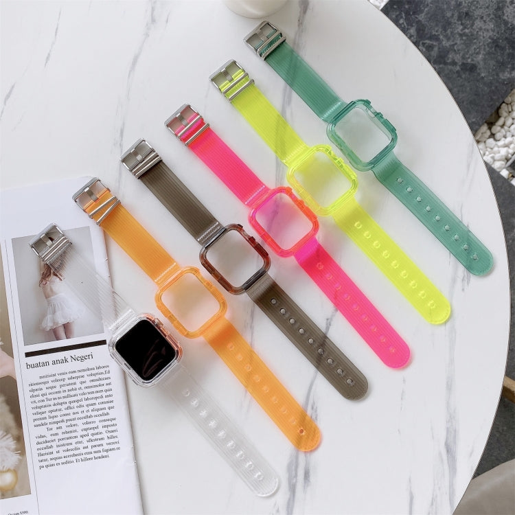 سوار ساعة شفاف من TPU بألوان حلوى لسلسلة Apple Watch 6 و SE و 5 و 4 مقاس 40 مم، لسلسلة Apple Watch 7 مقاس 41 مم / و 6 و SE و 5 و 4 مقاس 40 مم