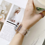 سوار ساعة شفاف من TPU بألوان حلوى لسلسلة Apple Watch 6 و SE و 5 و 4 مقاس 44مم، لسلسلة Apple Watch 7 مقاس 45مم / و 6 و SE و 5 و 4 مقاس 44مم