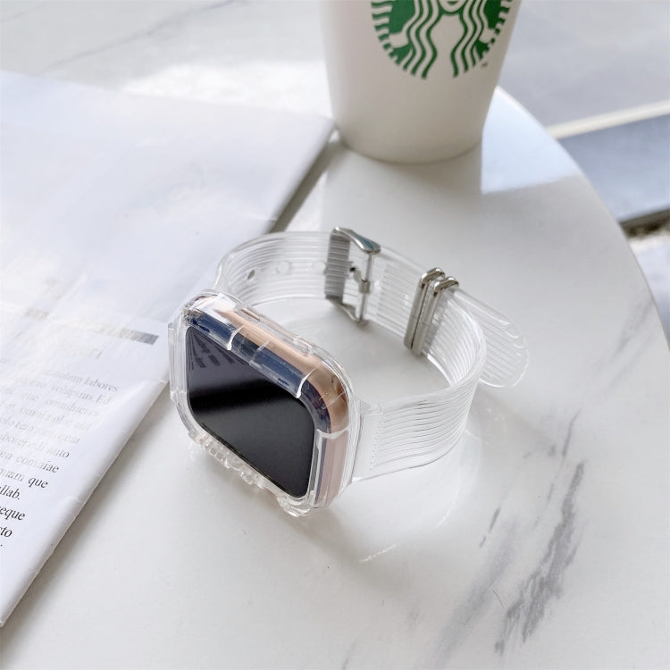 سوار ساعة شفاف من TPU بألوان حلوى لسلسلة Apple Watch 6 و SE و 5 و 4 مقاس 44مم، لسلسلة Apple Watch 7 مقاس 45مم / و 6 و SE و 5 و 4 مقاس 44مم