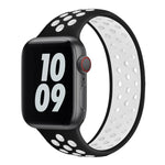 سوار ساعة من السيليكون المرن لسلسلة Apple Watch 6 و SE و 5 و 4 مقاس 44مم / 3 و 2 و 1 مقاس 42مم، 150مم (أسود أبيض)، 150مم (وردي فاتح أبيض)، 150مم (أزرق أبيض)، 160مم (وردي فاتح أبيض)