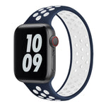 سوار ساعة من السيليكون المرن لسلسلة Apple Watch 6 و SE و 5 و 4 مقاس 44مم / 3 و 2 و 1 مقاس 42مم، 150مم (أسود أبيض)، 150مم (وردي فاتح أبيض)، 150مم (أزرق أبيض)، 160مم (وردي فاتح أبيض)