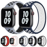 سوار ساعة من السيليكون المرن لسلسلة Apple Watch 6 و SE و 5 و 4 مقاس 44مم / 3 و 2 و 1 مقاس 42مم، 150مم (أسود أبيض)، 150مم (وردي فاتح أبيض)، 150مم (أزرق أبيض)، 160مم (وردي فاتح أبيض)