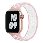 سوار ساعة من السيليكون المرن لسلسلة Apple Watch 6 و SE و 5 و 4 مقاس 44مم / 3 و 2 و 1 مقاس 42مم، 150مم (أسود أبيض)، 150مم (وردي فاتح أبيض)، 150مم (أزرق أبيض)، 160مم (وردي فاتح أبيض)