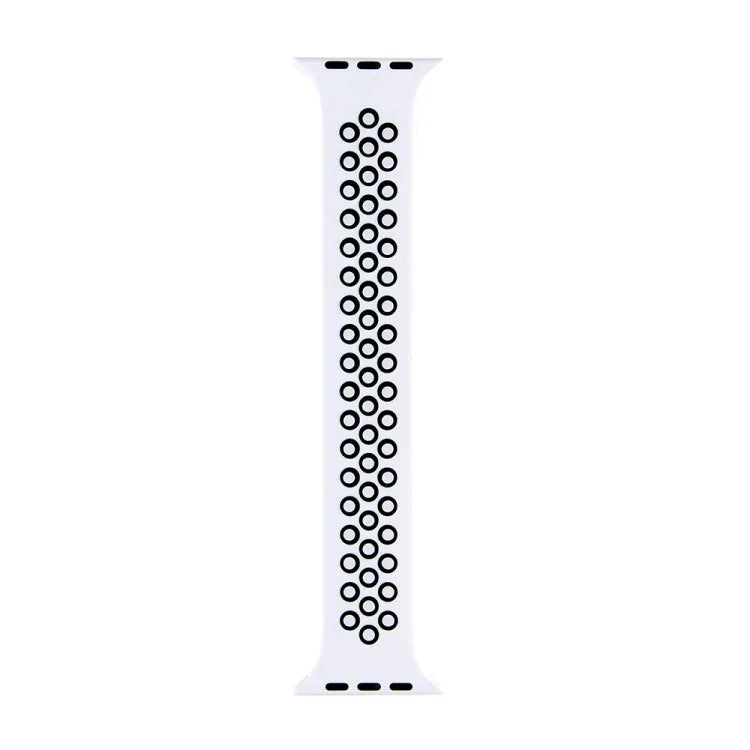 Elastic Silicone Watchband For Apple Watch Series 6 & SE & 5 & 4 40mm / 3 & 2 & 1 38mm, Length: 160mm, 160mm (White Black), 160mm (Black), 160mm (Black Yellow), 160mm (Black Grey), 160mm (Red Black), 160mm (Black White), 160mm (Black Red)              ...