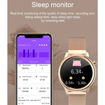 ساعة ذكية نسائية F80 بشاشة TFT ملونة مقاس 1.3 بوصة، مقاومة للماء بمعيار IP68، تدعم مراقبة درجة حرارة الجسم / مراقبة ضغط الدم / تذكير دورة الحيض