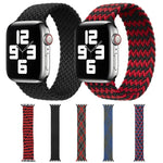 أساور ساعة بديلة من النايلون المضفر بألوان مختلطة بحلقة واحدة لسلسلة Apple Watch 6 و SE و 5 و 4 مقاس 44مم / 3 و 2 و 1 مقاس 42مم، S، M، L