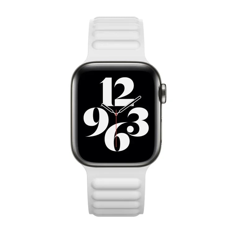 سوار ساعة بسلسلة مغناطيسية من السيليكون لسلسلة Apple Watch 6 و SE و 5 و 4 مقاس 40مم / 3 و 2 و 1 مقاس 38مم، لسلسلة Apple Watch 7 مقاس 41مم / 6 و SE و 5 و 4 مقاس 40مم / 3 و 2 و 1 مقاس 38مم