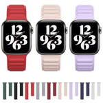 سوار ساعة بسلسلة مغناطيسية من السيليكون لسلسلة Apple Watch 6 و SE و 5 و 4 مقاس 40مم / 3 و 2 و 1 مقاس 38مم، لسلسلة Apple Watch 7 مقاس 41مم / 6 و SE و 5 و 4 مقاس 40مم / 3 و 2 و 1 مقاس 38مم