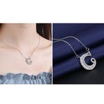 Women Fashion S925 Sterling Silver English Alphabet Pendant Necklace, C, H, K, M