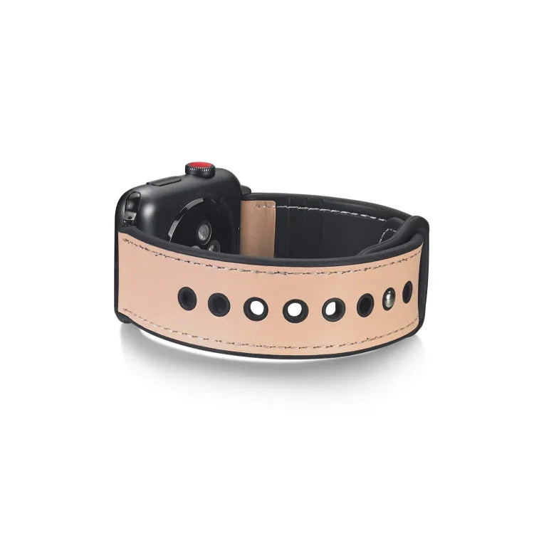 سوار ساعة من جلد TPU ملصوق لسلسلة Apple Watch 6 و SE و 5 و 4 مقاس 40مم / 3 و 2 و 1 مقاس 38مم