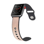 سوار ساعة من جلد TPU ملصوق لسلسلة Apple Watch 6 و SE و 5 و 4 مقاس 40مم / 3 و 2 و 1 مقاس 38مم