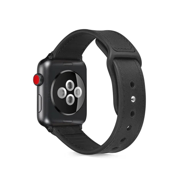 سوار ساعة من جلد TPU ملصوق لسلسلة Apple Watch 6 و SE و 5 و 4 مقاس 40مم / 3 و 2 و 1 مقاس 38مم