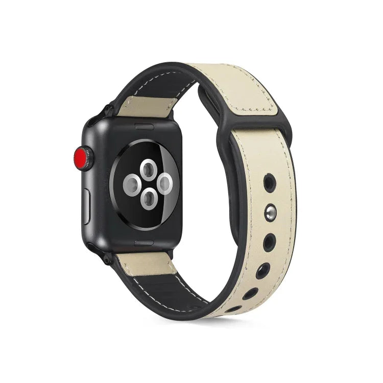 سوار ساعة من جلد TPU ملصوق لسلسلة Apple Watch 6 و SE و 5 و 4 مقاس 40مم / 3 و 2 و 1 مقاس 38مم