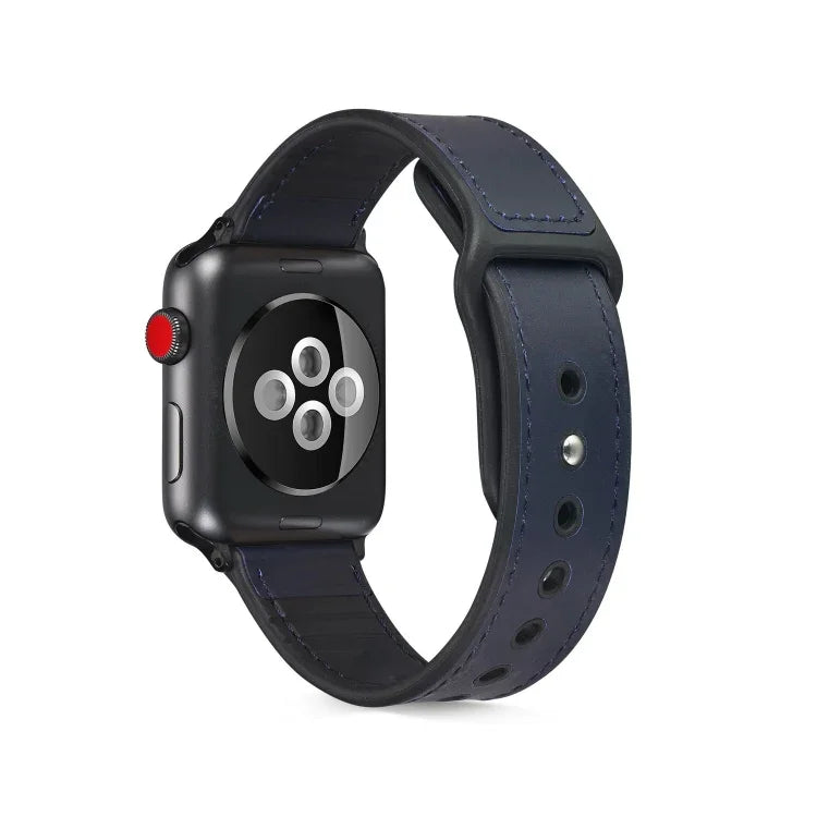 سوار ساعة من جلد TPU ملصوق لسلسلة Apple Watch 6 و SE و 5 و 4 مقاس 40مم / 3 و 2 و 1 مقاس 38مم