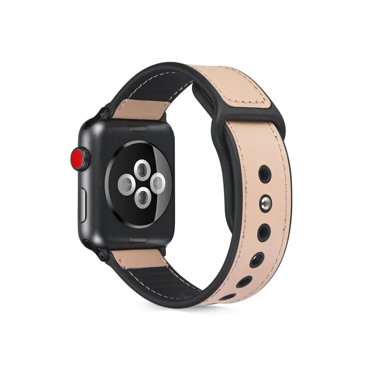 سوار ساعة من جلد TPU ملصوق لسلسلة Apple Watch 6 و SE و 5 و 4 مقاس 44مم / 3 و 2 و 1 مقاس 42مم