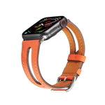 سوار ساعة من جلد عالي الجودة لسلسلة Apple Watch 6 و SE و 5 و 4 بمقاس 40مم / 3 و 2 و 1 بمقاس 38مم