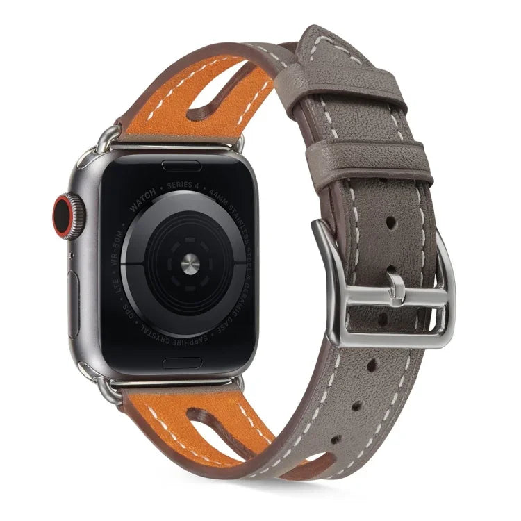 سوار ساعة من جلد عالي الجودة لسلسلة Apple Watch 6 و SE و 5 و 4 بمقاس 40مم / 3 و 2 و 1 بمقاس 38مم