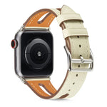 سوار ساعة من جلد عالي الجودة لسلسلة Apple Watch 6 و SE و 5 و 4 بمقاس 40مم / 3 و 2 و 1 بمقاس 38مم