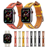 سوار ساعة من جلد عالي الجودة لسلسلة Apple Watch 6 و SE و 5 و 4 بمقاس 40مم / 3 و 2 و 1 بمقاس 38مم