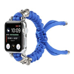 سوار ساعة مضفر بحبل مظلة بنقشة جمجمة، لسلسلة Apple Watch Ultra بمقاس 49مم / السلسلة 8 و 7 بمقاس 45مم / SE 2 و 6 و SE و 5 و 4 بمقاس 44مم / 3 و 2 و 1 بمقاس 42مم، لسلسلة Apple Watch 8 و 7 بمقاس 41مم / SE 2 و 6 و SE و 5 و 4 بمقاس 40مم / 3 و 2 و 1 بمقاس 38مم