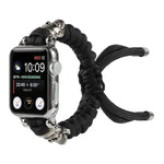 سوار ساعة مضفر بحبل مظلة بنقشة جمجمة، لسلسلة Apple Watch Ultra بمقاس 49مم / السلسلة 8 و 7 بمقاس 45مم / SE 2 و 6 و SE و 5 و 4 بمقاس 44مم / 3 و 2 و 1 بمقاس 42مم، لسلسلة Apple Watch 8 و 7 بمقاس 41مم / SE 2 و 6 و SE و 5 و 4 بمقاس 40مم / 3 و 2 و 1 بمقاس 38مم