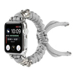 سوار ساعة مضفر بحبل مظلة بنقشة جمجمة، لسلسلة Apple Watch Ultra بمقاس 49مم / السلسلة 8 و 7 بمقاس 45مم / SE 2 و 6 و SE و 5 و 4 بمقاس 44مم / 3 و 2 و 1 بمقاس 42مم، لسلسلة Apple Watch 8 و 7 بمقاس 41مم / SE 2 و 6 و SE و 5 و 4 بمقاس 40مم / 3 و 2 و 1 بمقاس 38مم