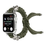 سوار ساعة مضفر بحبل مظلة بنقشة جمجمة، لسلسلة Apple Watch Ultra بمقاس 49مم / السلسلة 8 و 7 بمقاس 45مم / SE 2 و 6 و SE و 5 و 4 بمقاس 44مم / 3 و 2 و 1 بمقاس 42مم، لسلسلة Apple Watch 8 و 7 بمقاس 41مم / SE 2 و 6 و SE و 5 و 4 بمقاس 40مم / 3 و 2 و 1 بمقاس 38مم