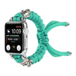 سوار ساعة مضفر بحبل مظلة بنقشة جمجمة، لسلسلة Apple Watch Ultra بمقاس 49مم / السلسلة 8 و 7 بمقاس 45مم / SE 2 و 6 و SE و 5 و 4 بمقاس 44مم / 3 و 2 و 1 بمقاس 42مم، لسلسلة Apple Watch 8 و 7 بمقاس 41مم / SE 2 و 6 و SE و 5 و 4 بمقاس 40مم / 3 و 2 و 1 بمقاس 38مم