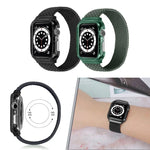 أساور ساعة بديلة منسوجة مع إطار لسلسلة Apple Watch 6 و SE و 5 و 4 بمقاس 40مم / 3 و 2 و 1 بمقاس 38مم، 128مم، 135مم، 140مم، 145مم، 150مم، 155مم