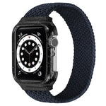 أساور ساعة بديلة منسوجة مع إطار لسلسلة Apple Watch 6 و SE و 5 و 4 بمقاس 40مم / 3 و 2 و 1 بمقاس 38مم، 128مم، 135مم، 140مم، 145مم، 150مم، 155مم