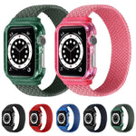 أساور ساعة بديلة منسوجة مع إطار لسلسلة Apple Watch 6 و SE و 5 و 4 بمقاس 40مم / 3 و 2 و 1 بمقاس 38مم، 128مم، 135مم، 140مم، 145مم، 150مم، 155مم