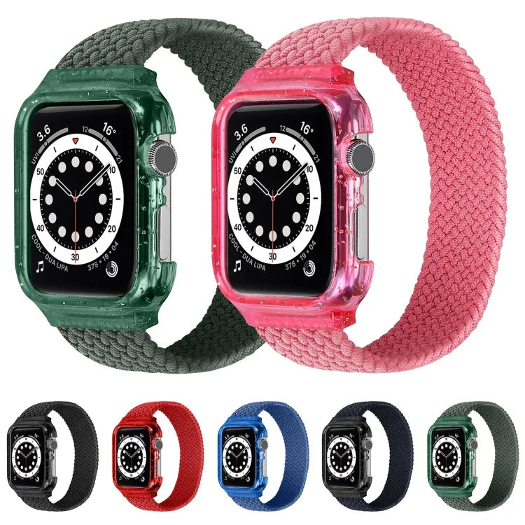 أساور ساعة بديلة منسوجة مع إطار لسلسلة Apple Watch 6 و SE و 5 و 4 بمقاس 40مم / 3 و 2 و 1 بمقاس 38مم، 128مم، 135مم، 140مم، 145مم، 150مم، 155مم