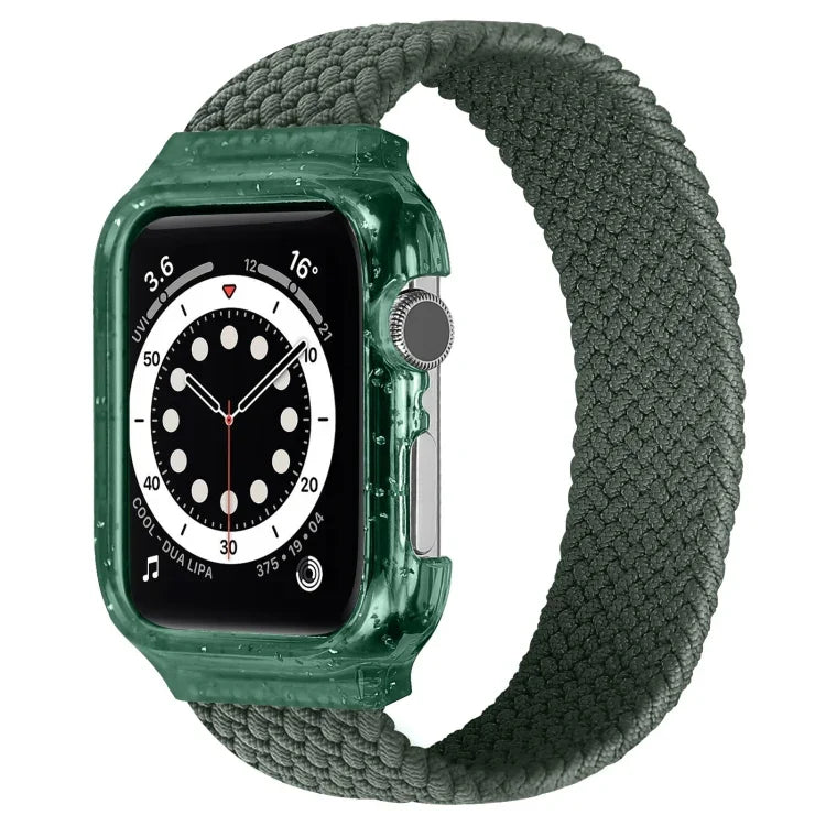 أساور ساعة بديلة منسوجة مع إطار لسلسلة Apple Watch 6 و SE و 5 و 4 بمقاس 40مم / 3 و 2 و 1 بمقاس 38مم، 128مم، 135مم، 140مم، 145مم، 150مم، 155مم