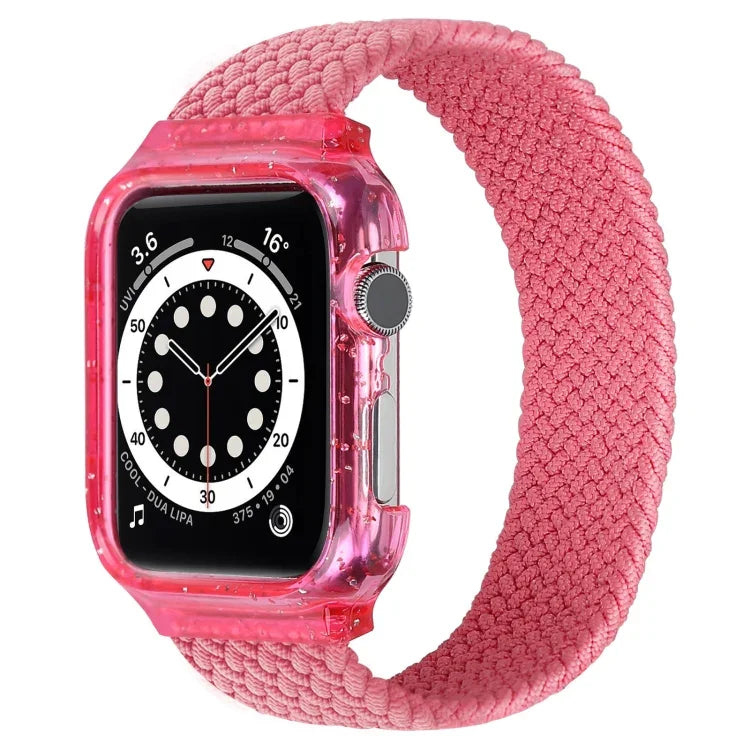 أساور ساعة بديلة منسوجة مع إطار لسلسلة Apple Watch 6 و SE و 5 و 4 بمقاس 40مم / 3 و 2 و 1 بمقاس 38مم، 128مم، 135مم، 140مم، 145مم، 150مم، 155مم