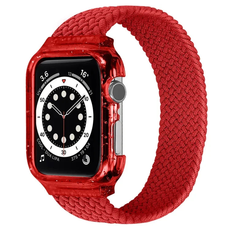 أساور ساعة بديلة منسوجة مع إطار لسلسلة Apple Watch 6 و SE و 5 و 4 بمقاس 40مم / 3 و 2 و 1 بمقاس 38مم، 128مم، 135مم، 140مم، 145مم، 150مم، 155مم