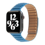 سوار ساعة من الجلد بحلقة لسلسلة Apple Watch 6 و SE و 5 و 4 بمقاس 40مم / 3 و 2 و 1 بمقاس 38مم، لسلسلة Apple Watch 7 بمقاس 41مم / 6 و SE و 5 و 4 بمقاس 40مم / 3 و 2 و 1 بمقاس 38مم
