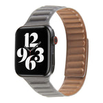 سوار ساعة من الجلد بحلقة لسلسلة Apple Watch 6 و SE و 5 و 4 بمقاس 40مم / 3 و 2 و 1 بمقاس 38مم، لسلسلة Apple Watch 7 بمقاس 41مم / 6 و SE و 5 و 4 بمقاس 40مم / 3 و 2 و 1 بمقاس 38مم