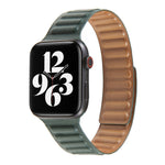 سوار ساعة من الجلد بحلقة متداخلة لسلسلة Apple Watch 6 و SE و 5 و 4 مقاس 44مم / 3 و 2 و 1 مقاس 42مم، لسلسلة Apple Watch 7 مقاس 45مم / 6 و SE و 5 و 4 مقاس 44مم / 3 و 2 و 1 مقاس 42مم