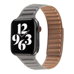 سوار ساعة من الجلد بحلقة متداخلة لسلسلة Apple Watch 6 و SE و 5 و 4 مقاس 44مم / 3 و 2 و 1 مقاس 42مم، لسلسلة Apple Watch 7 مقاس 45مم / 6 و SE و 5 و 4 مقاس 44مم / 3 و 2 و 1 مقاس 42مم