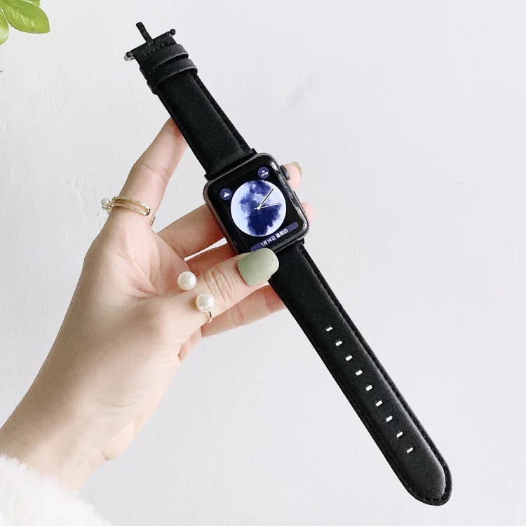 أساور ساعة قابلة للاستبدال بنمط إبزيم حرف D وملمس ناعم لسلسلة Apple Watch 6 و SE و 5 و 4 مقاس 44مم / 3 و 2 و 1 مقاس 42مم