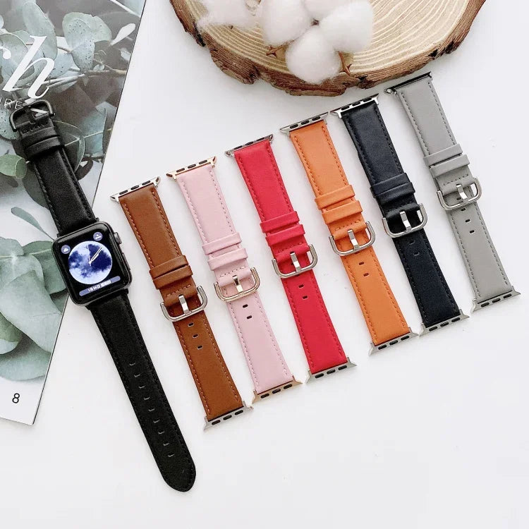 أساور ساعة قابلة للاستبدال بنمط إبزيم حرف D وملمس ناعم لسلسلة Apple Watch 6 و SE و 5 و 4 مقاس 44مم / 3 و 2 و 1 مقاس 42مم