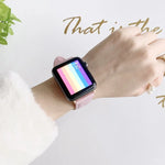أساور ساعة قابلة للاستبدال بنمط إبزيم حرف D وملمس ناعم لسلسلة Apple Watch 6 و SE و 5 و 4 مقاس 44مم / 3 و 2 و 1 مقاس 42مم