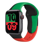 أساور ساعة رياضية من السيليكون باللون الأسود Unity بديلة لساعات Apple Watch Series 6 & SE & 5 & 4 مقاس 40مم / 3 & 2 & 1 مقاس 38مم، لساعات Apple Watch مقاس 40مم/38مم