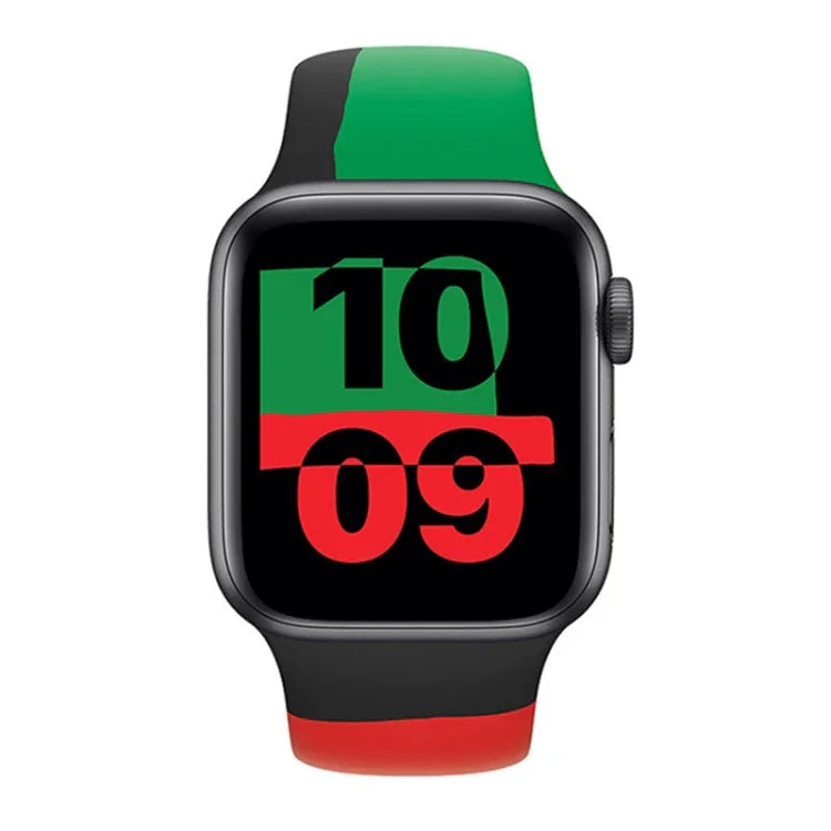 أساور ساعة رياضية من السيليكون باللون الأسود Unity بديلة لساعات Apple Watch Series 6 & SE & 5 & 4 مقاس 40مم / 3 & 2 & 1 مقاس 38مم، لساعات Apple Watch مقاس 40مم/38مم