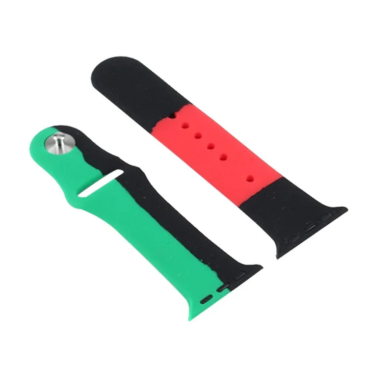 أساور ساعة رياضية من السيليكون باللون الأسود Unity بديلة لساعات Apple Watch Series 6 & SE & 5 & 4 مقاس 40مم / 3 & 2 & 1 مقاس 38مم، لساعات Apple Watch مقاس 40مم/38مم